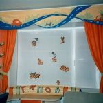 Ламбрекен с автомобильной дорогой для детской комнаты