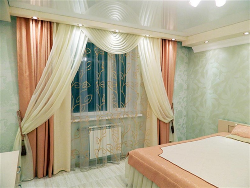 персиковые шторы